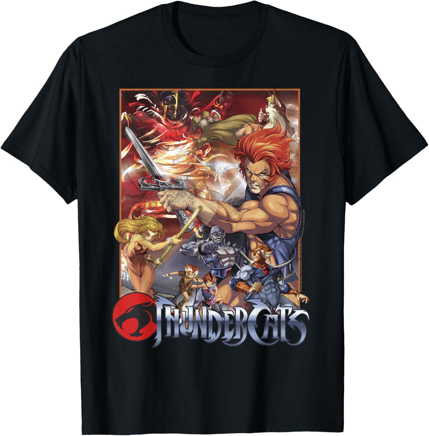 ThunderCats Unisex Adult Vintage T Shirt, Black, Short Sleeve, Small