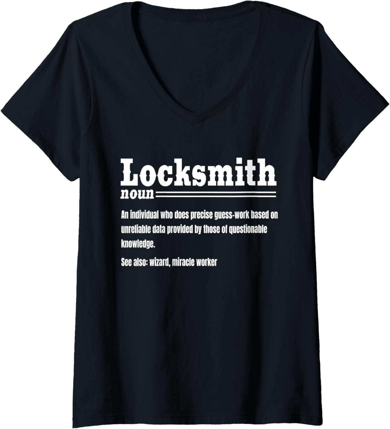 Locksmith Noun Key Maker Lock Picker Technician Locksmithing V-Neck Apparel | US Viral Style | Perfect Gift Idea