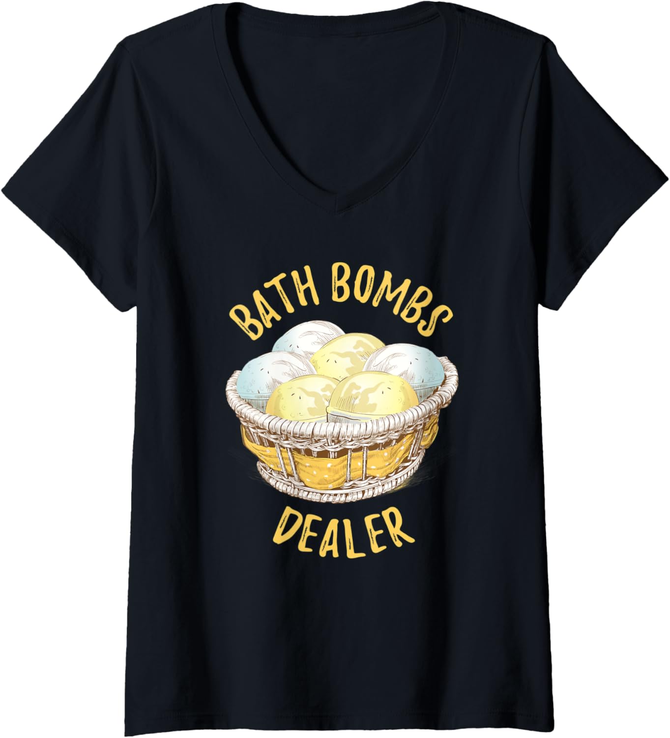 Womens Bath Bombs Dealer Hilarious Bath Bomb Maker Basket V-Neck Apparel | US Viral Style | Must-Have Style