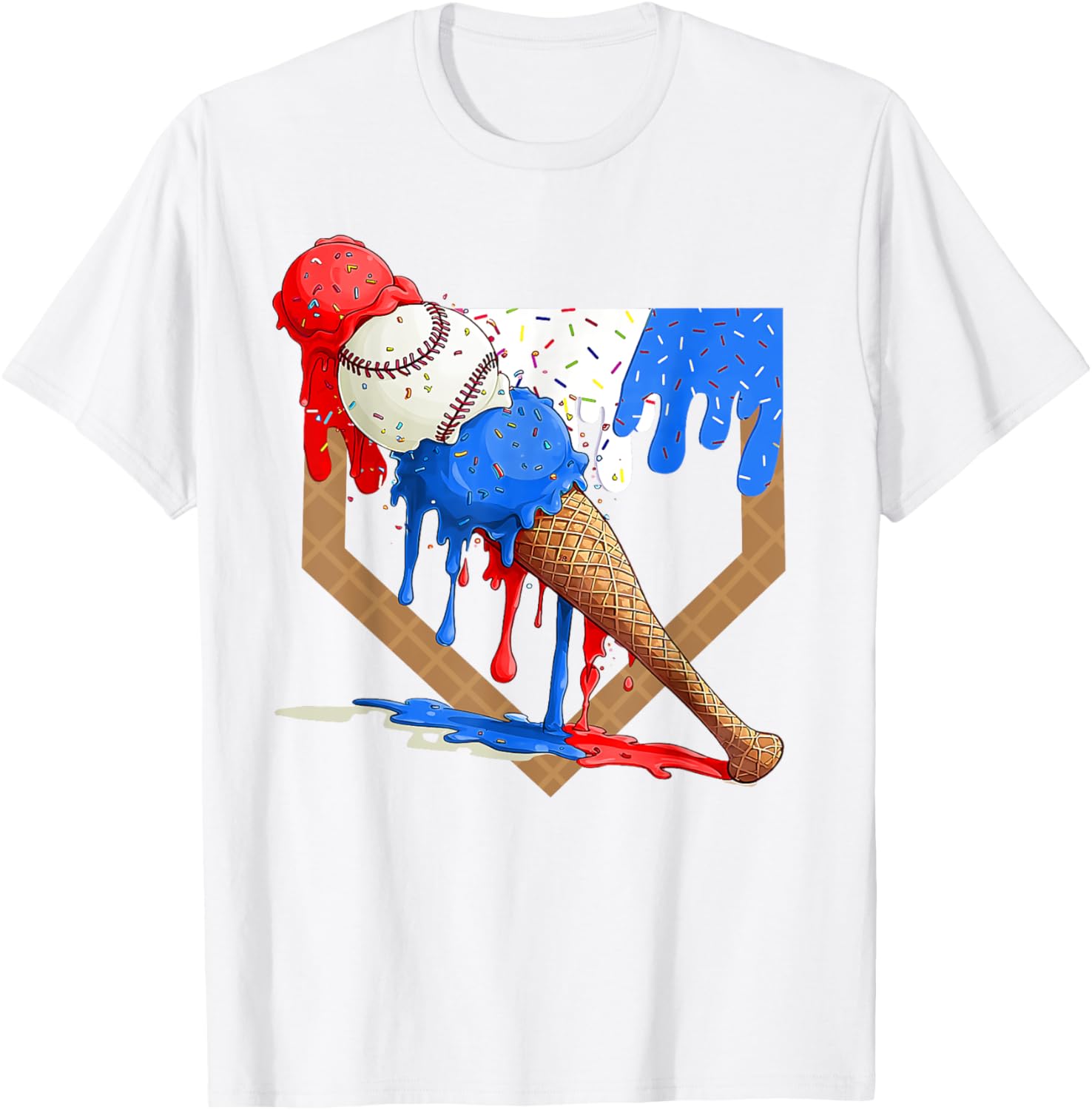 4Th Of July Red White And Blue Baseball Ice Cream Drip Boys Apparel | Trending 2025 | Viral US Style | High Search Demand | Premium Quality | Best Seller Pick | Comfort Fit | Aesthetic Design