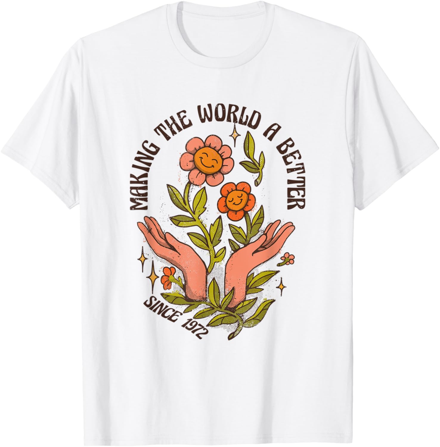 Making the World a Better Place Since 1972 Groovy Wavy Text Apparel | Premium Quality | Daily Wear Essential