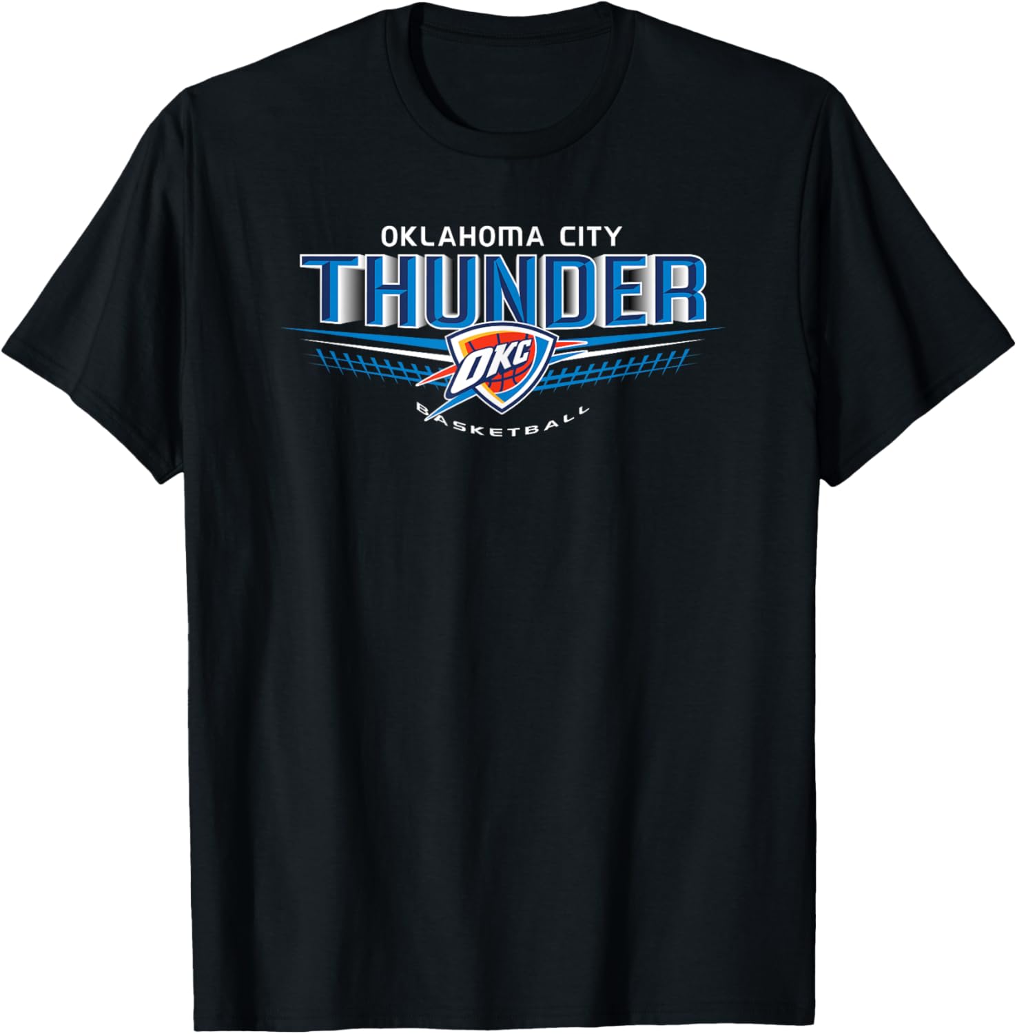 Oklahoma City Thunder Black NBA T Shirt, Men's Small, Short Sleeve, Crew Neck, Classic Fit, Polyester 100%