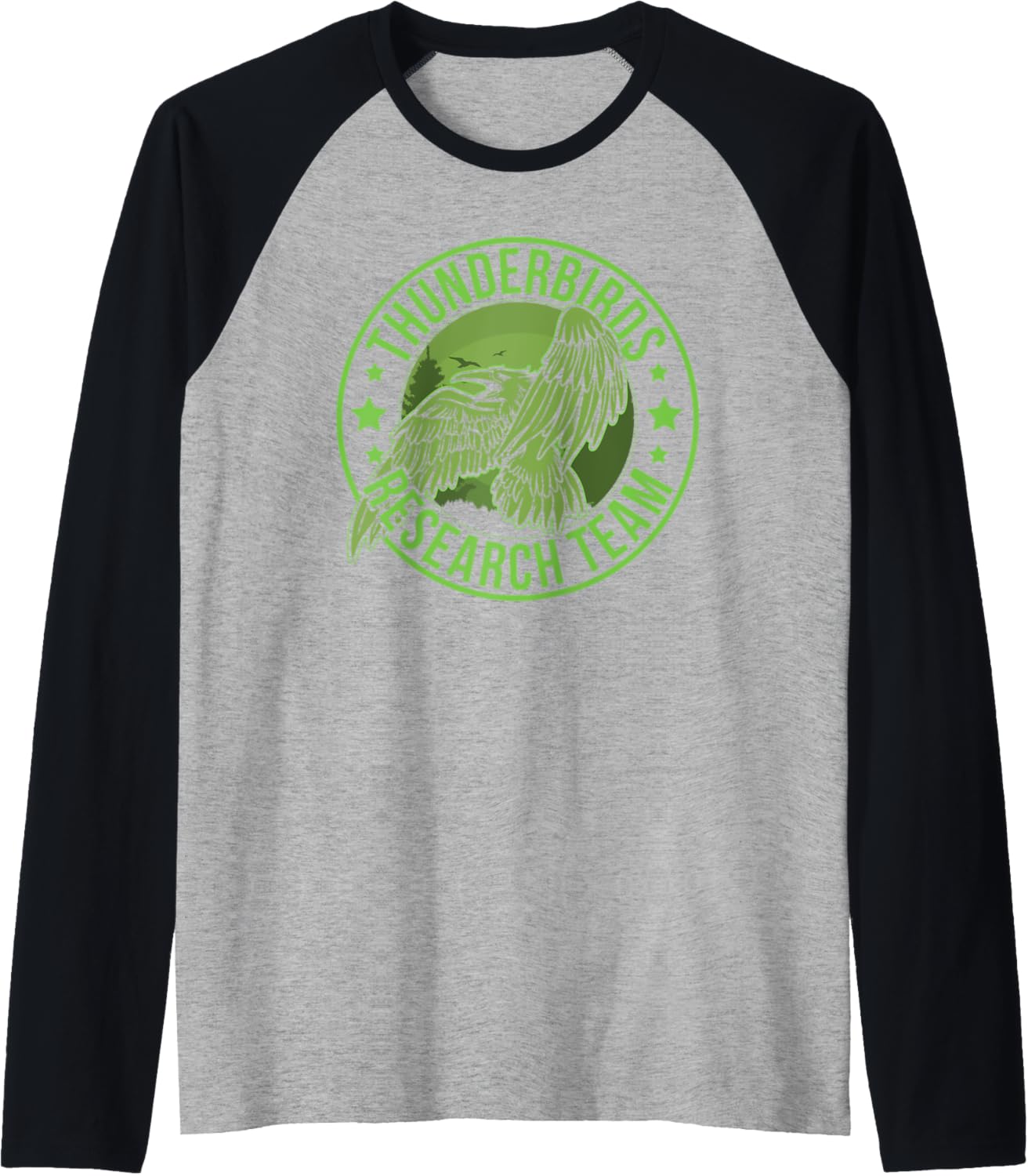 Thunderbird Hide & Seek Research Team Champion Cryptid Raglan Baseball Tee