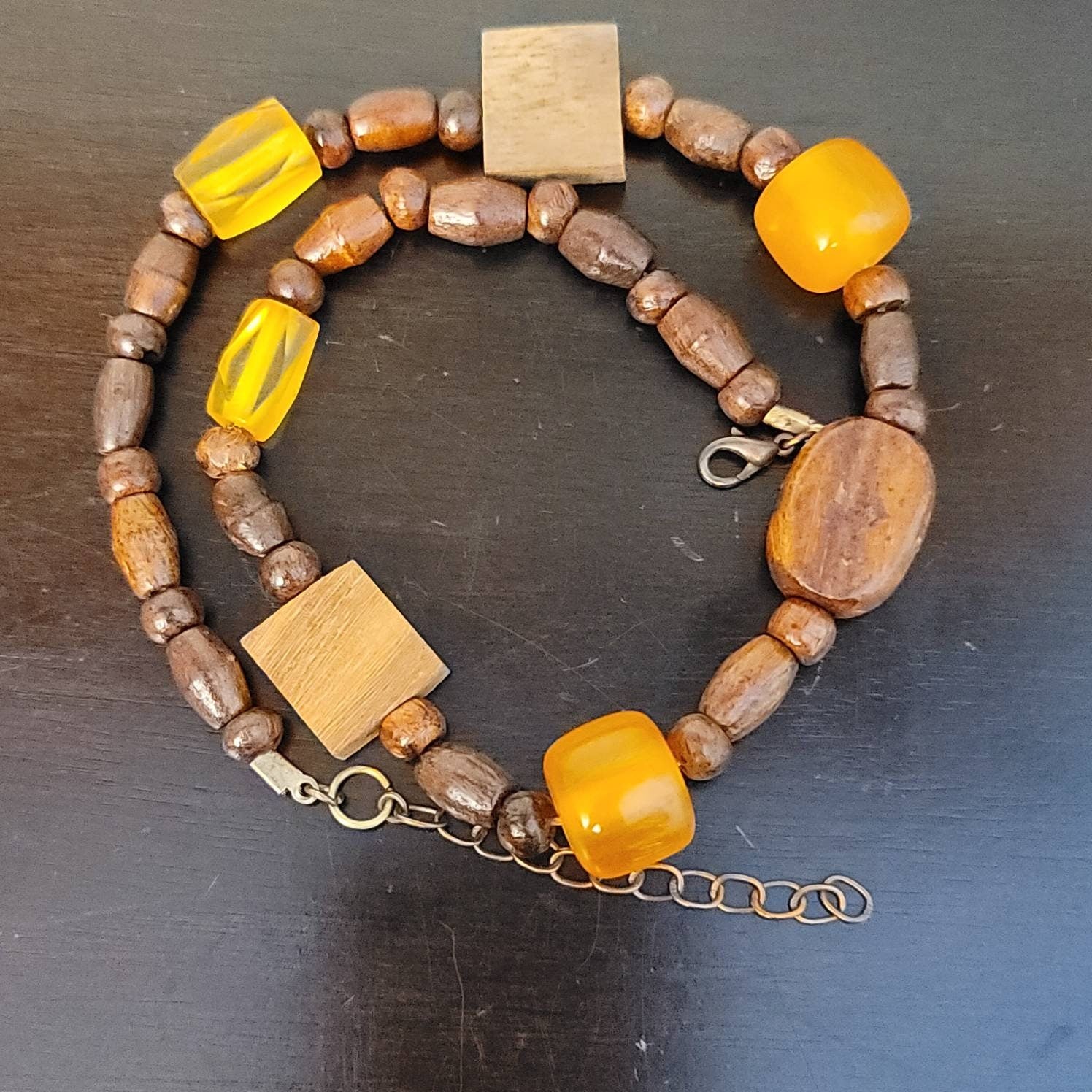 Vintage Wooden Beaded Necklace Boho Necklace Wood Graphic Tee – Easygoing Wear · Perfect For Daily Wear
