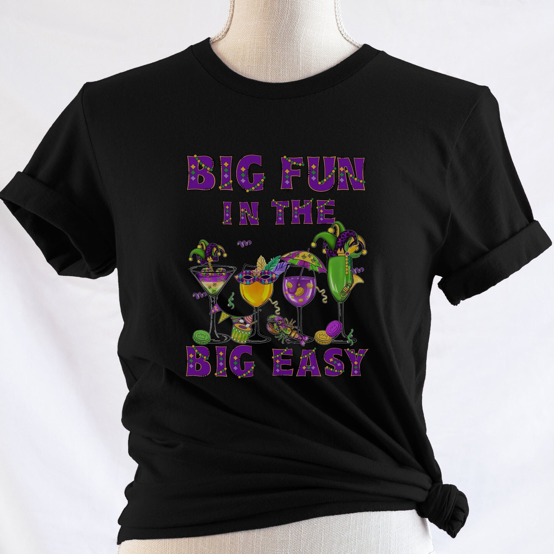 Big Fun in the Big Easy Mardi Gras ShirtFat Tuesday Mardi Carnival Festival Shirtdrink shirtdrinking shirt Graphic Tee – Soft Feel · Top Pick For Any Outfit