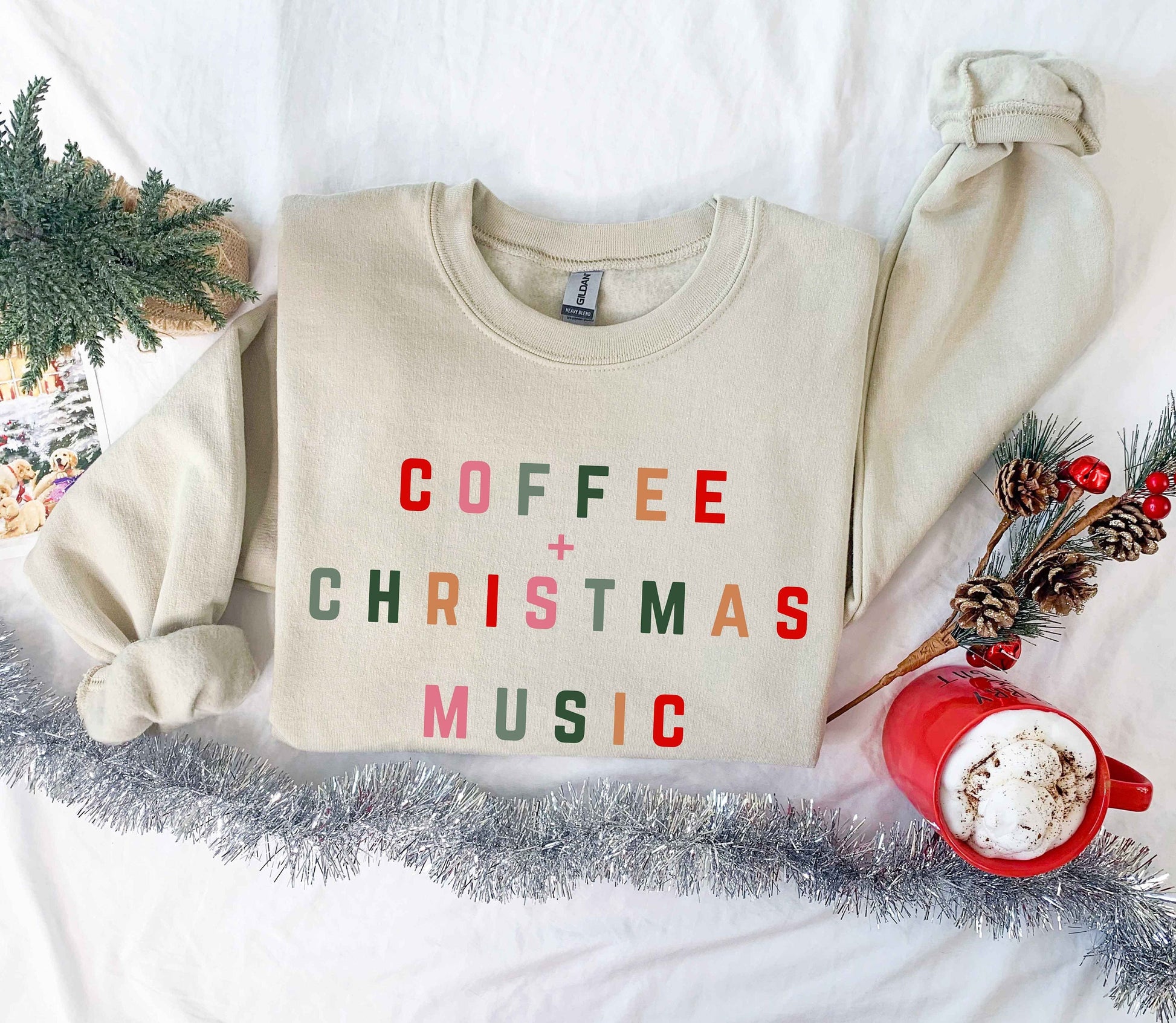 Coffee Christmas Music ShirtCoffee Lover Christmas GiftHoliday ShirtWomen39s Christmas OutfitChristmas Coffee TeeChristmas Lovers Tee Graphic Tee – Easygoing Wear · High-Quality Print