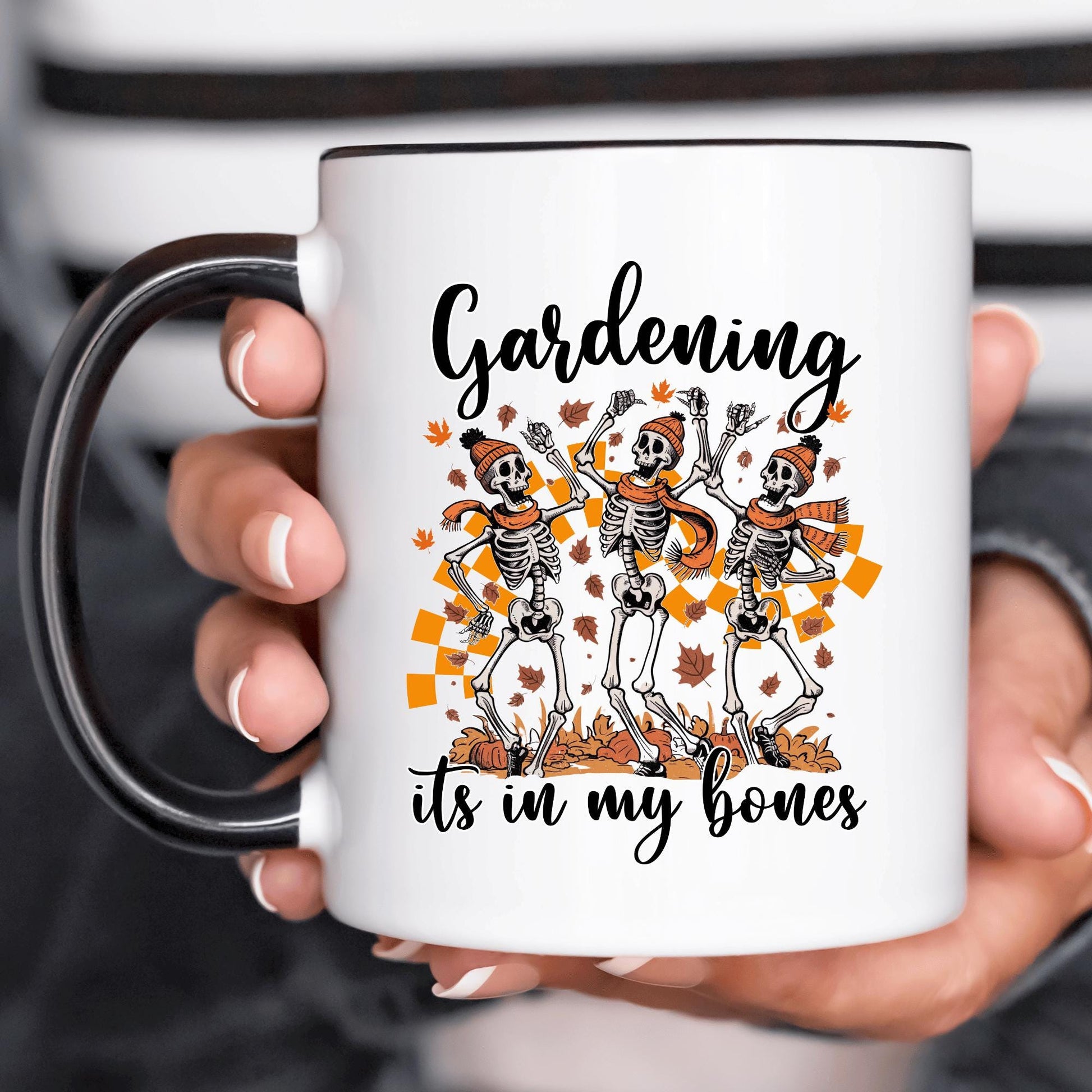 Gardening Lover Mug Fall time Mug Skeleton Mug gift Skeletons love sweater weather Gardener gift mug gift for garden lover Fall vibes Graphic Tee – Premium Graphic · Trending Graphic Apparel
