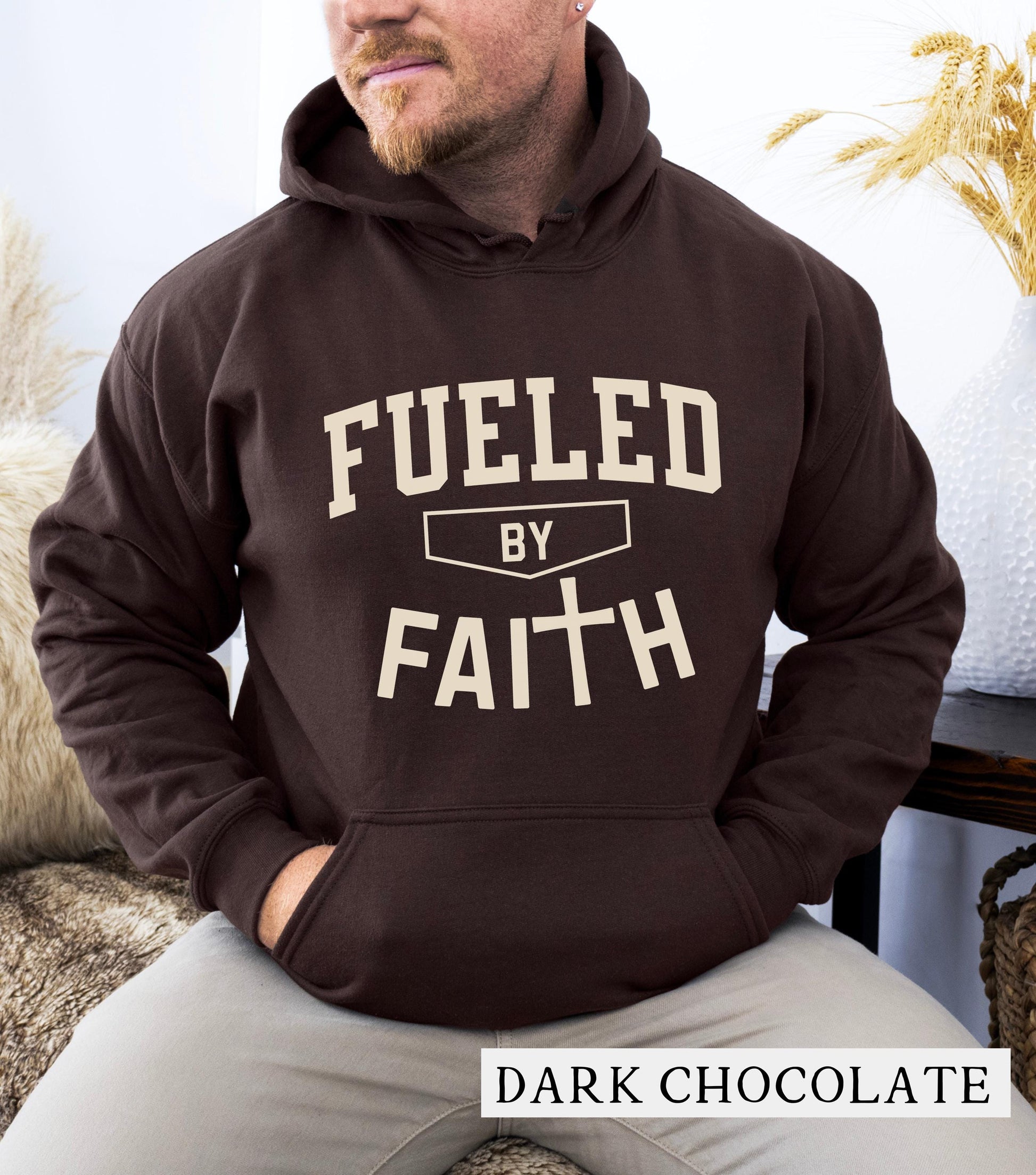 Christian Faith Unisex Hooded Sweatshirt Fueled by Faith Gift Bible Study Apparel Jesus Church Sweater Religious Encouragement Gift Sweatshirt – Bold Style · High-Quality Print