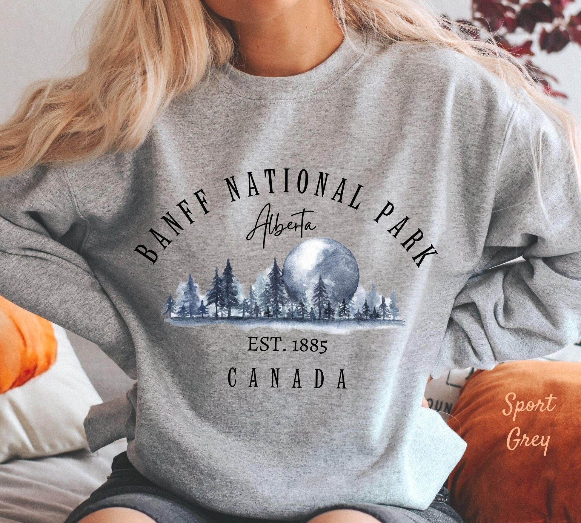 Canada Sweatshirt Banff National Park Sweatshirt Alberta Sweater Rocky Mountain Canada Unisex Crewneck Sweatshirt Sweatshirt – Aesthetic Look · Great Gift For Fans