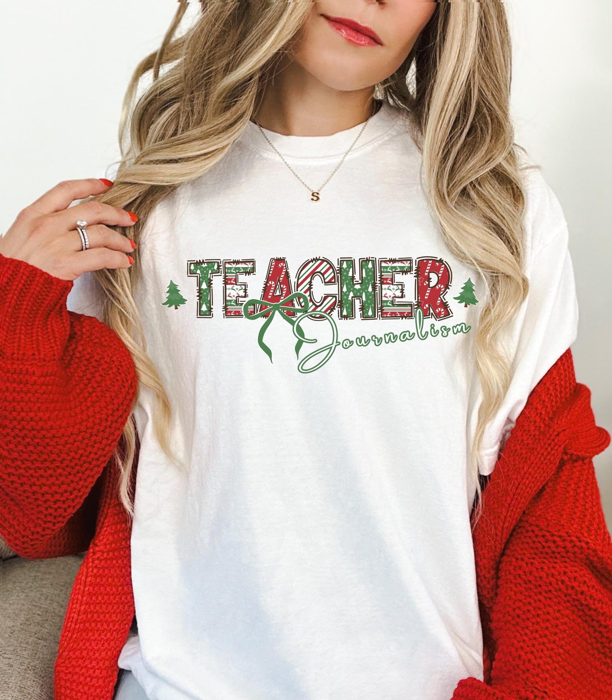 Journalism Teacher Christmas Gift Shirt Holiday Apparel Festive Journalism Teacher Tee Chrismas Gift for Writing Teachers Graphic Tee – Feel-Good Design · Perfect For Daily Wear
