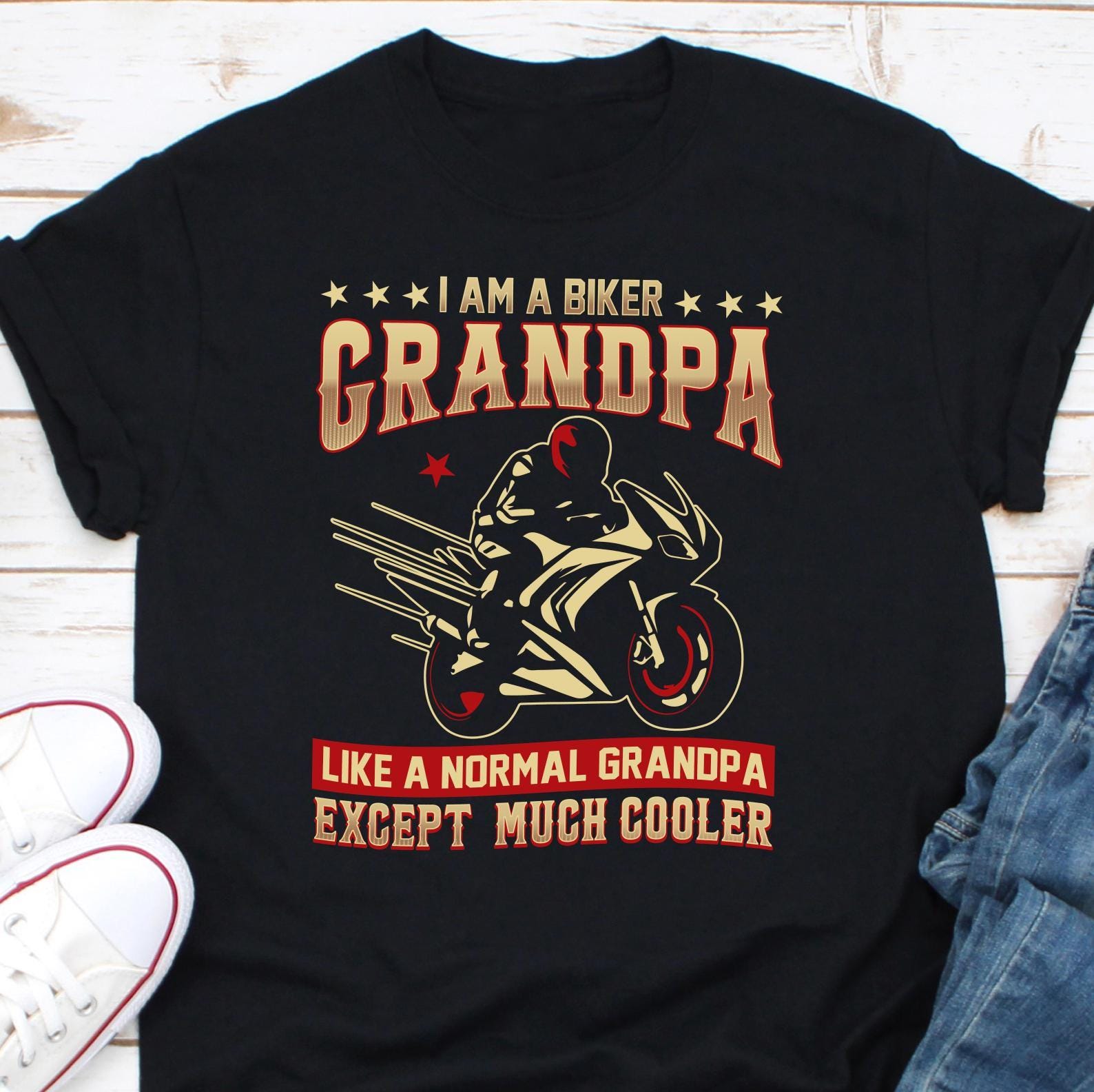 I39m a Biker Grandpa Just like a Normal Grandpa Except Much Cooler Shirt Biker Grandpa Shirt Bike Rider Grandpa Shirt Biker Grandpa Gift Graphic Tee – Aesthetic Look · Must-Have Style