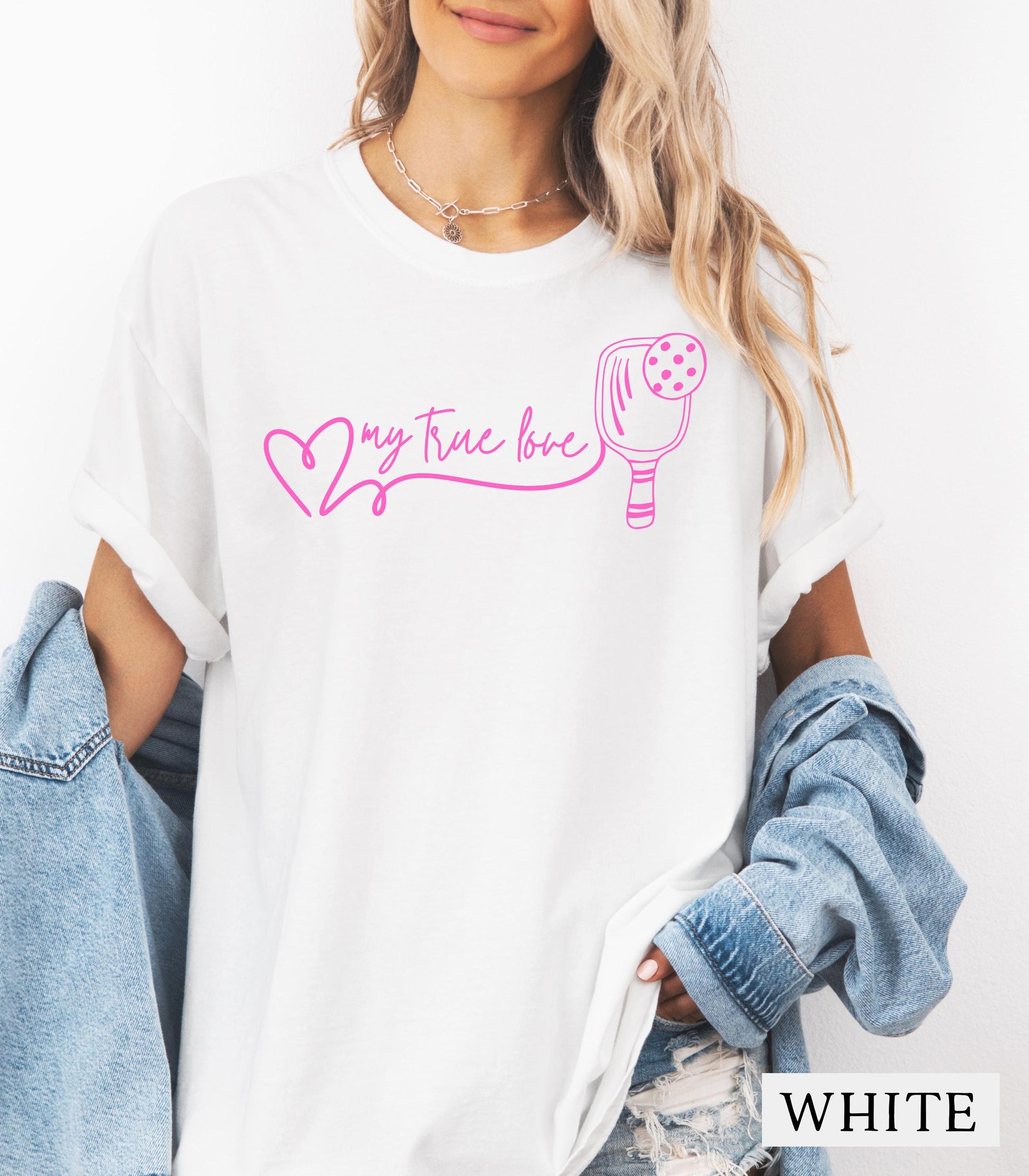My True Love Pickleball Shirt Cute Valentines Tee for Women Pink Paddle Graphic TShirt Gift for Pickleball Lovers Tee Graphic Tee – Easygoing Wear · Perfect For Daily Wear