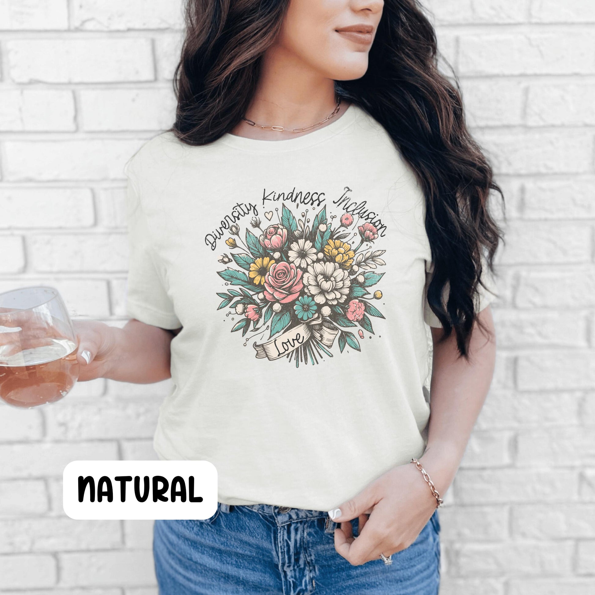 Diversity tshirt vintage Flower Shirt Social Justice TShirt Equality Peace Love Kindness Shirt Feminist Gift for Her Women Rights Shir Graphic Tee – Feel-Good Design · Perfect For Daily Wear