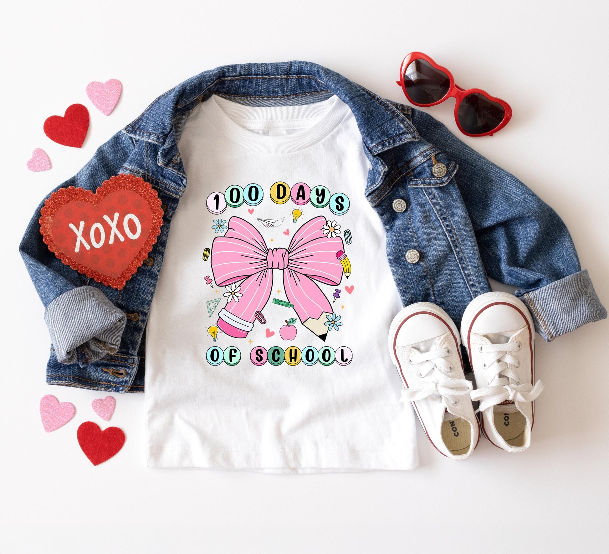 100 Days of School Pencil Bow Kids T Shirt 100 Days Of School Shirt Cute One Hundredth Day Schooling Shirt Back to School Shirt Graphic Tee – Everyday Comfort · High-Quality Print
