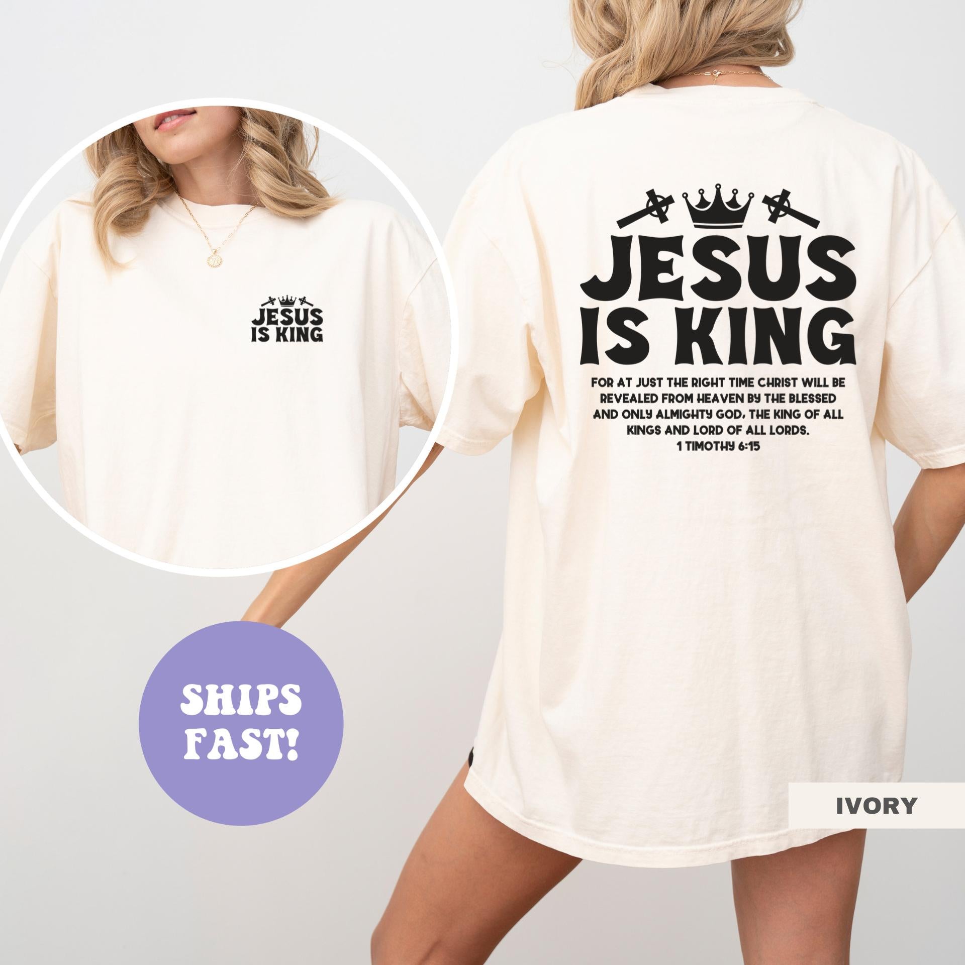 Jesus is King Shirt Christian Mom Shirt Bible Verse Shirt Religious Shirt Christian Apparel Gift Mom Shirts Graphic Tee – Warm & Stylish · Perfect For Daily Wear