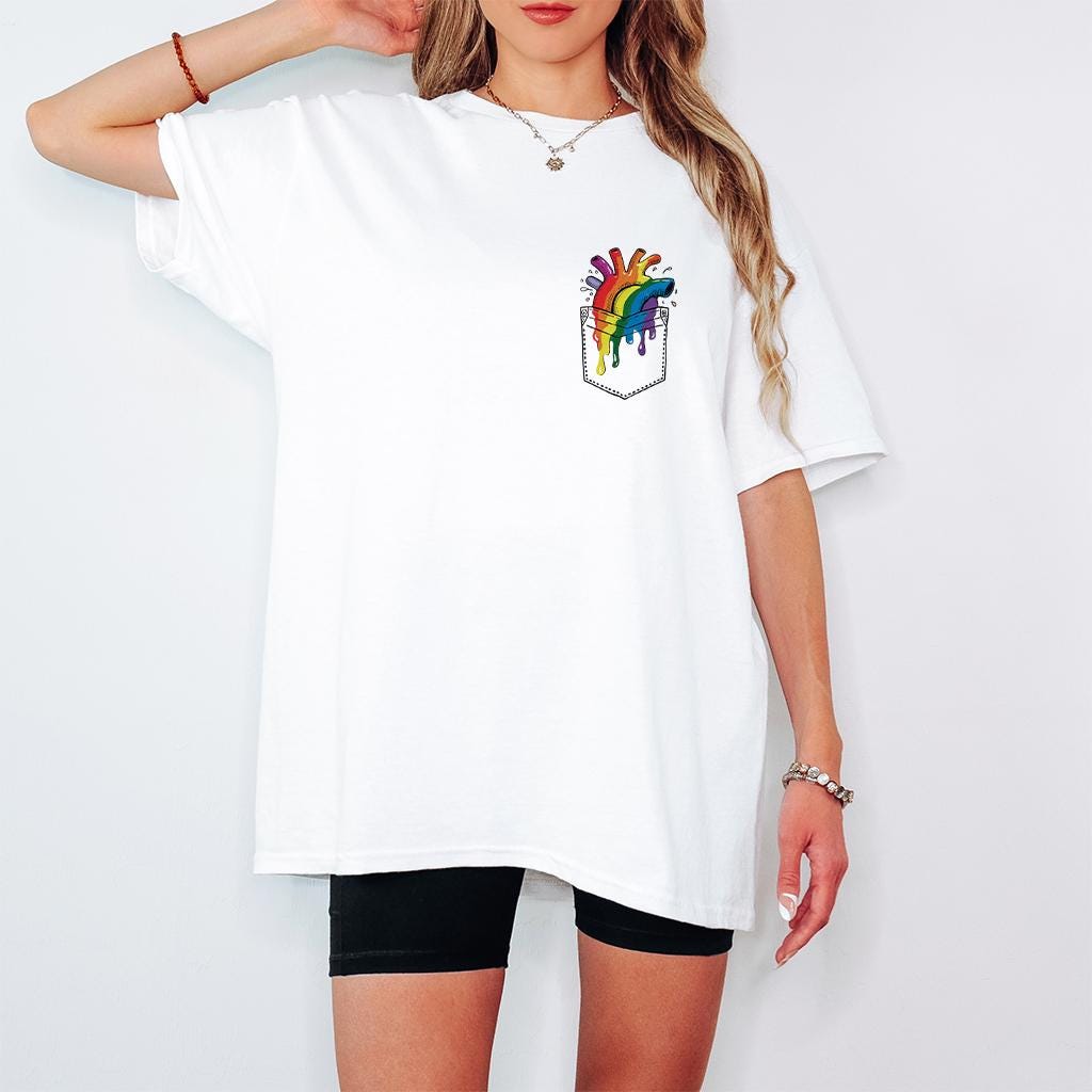LGBTQ Heart Shirt Pride Heart Shirt Gay Pride Shirt Transgender Pride Shirt Human Rights Shirt LGBTQ Awareness Shirt Rainbow Shirt Graphic Tee – Aesthetic Look · Perfect For Daily Wear