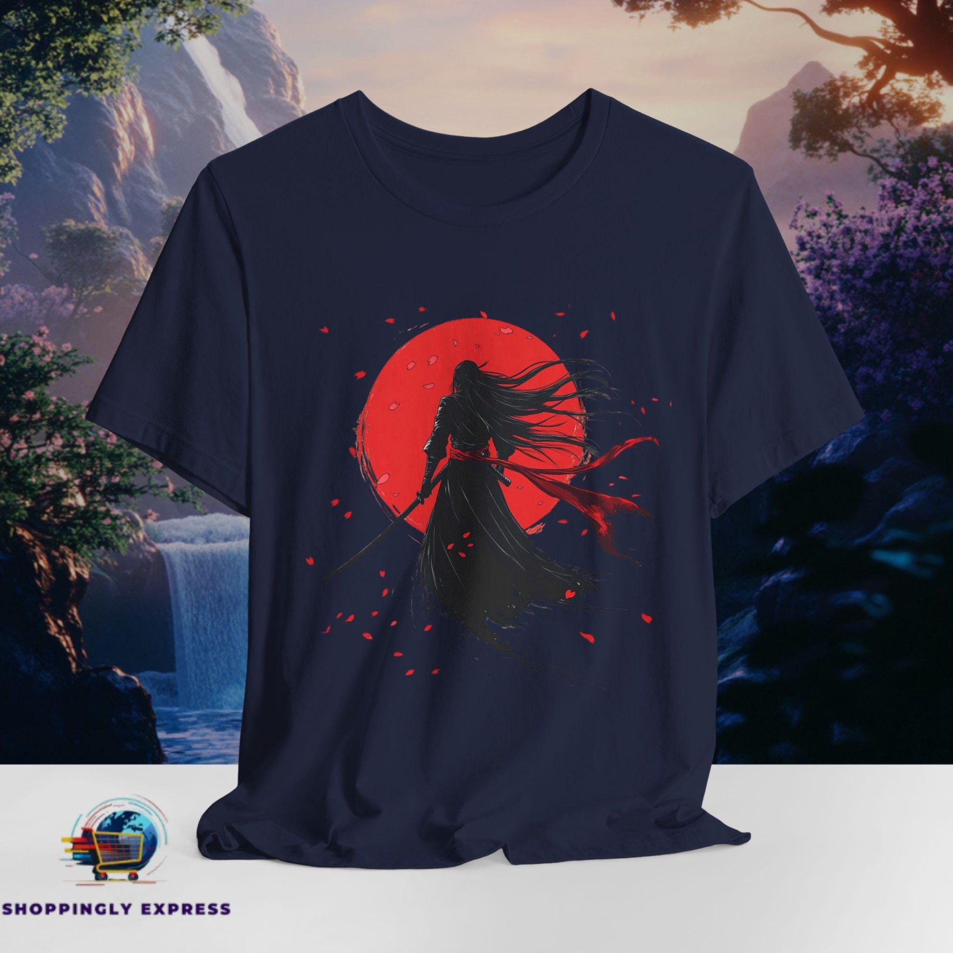 Ronin Samurai Shirt Japanese Warrior With Red Moon Tee Dark Aesthetic Bushido Design Gift for Him Bella Canvas Unisex XS to 5XL Graphic Tee – Bold Style · Must-Have Style