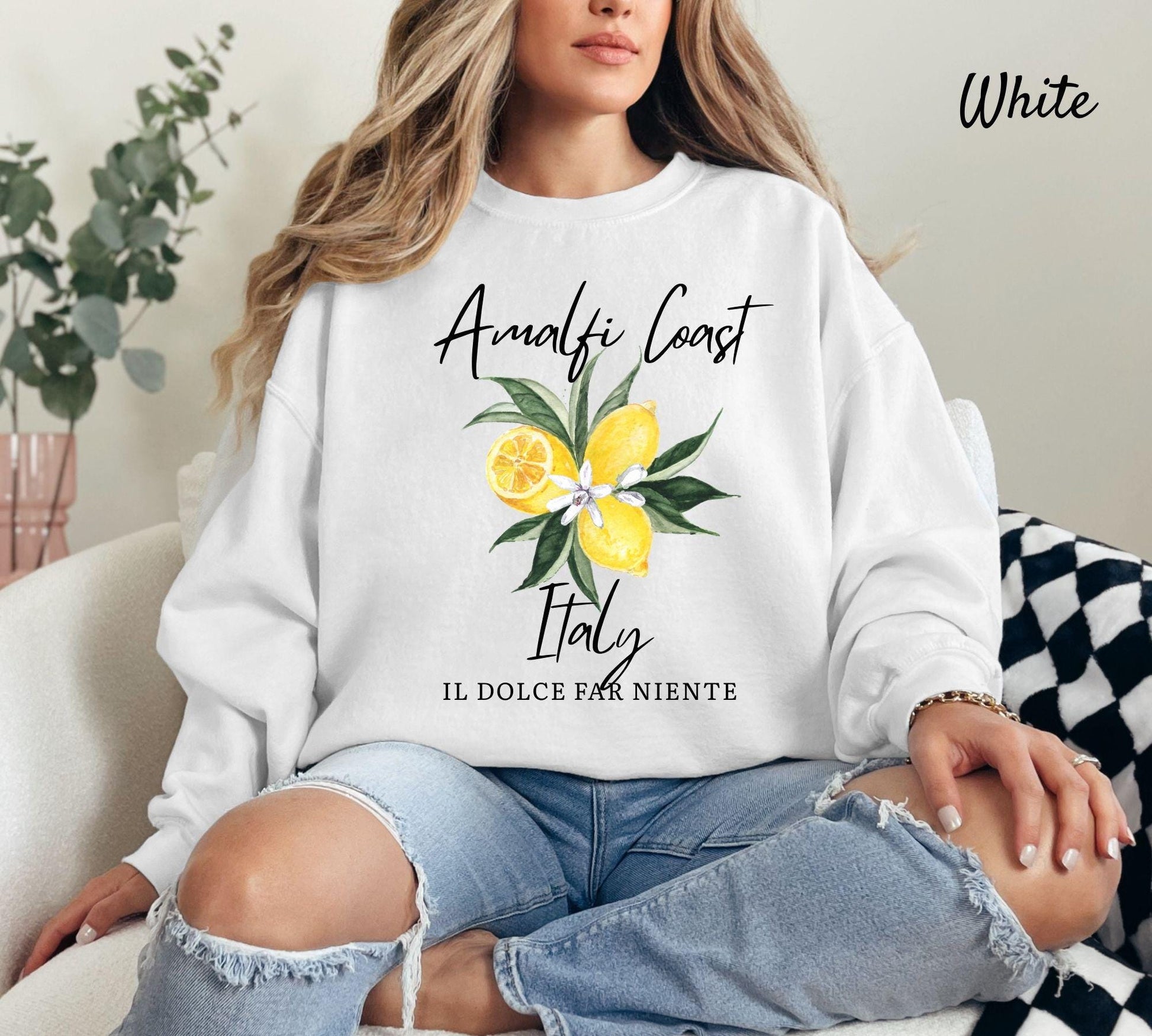 Italy Amalfi Coast Lemon Dolce Far Niente Sweatshirt Italian Vibes Crewneck Jumper Citrus Sweater Cozy Lemon Print Pullover Sweatshirt – Bold Style · Great Gift For Fans